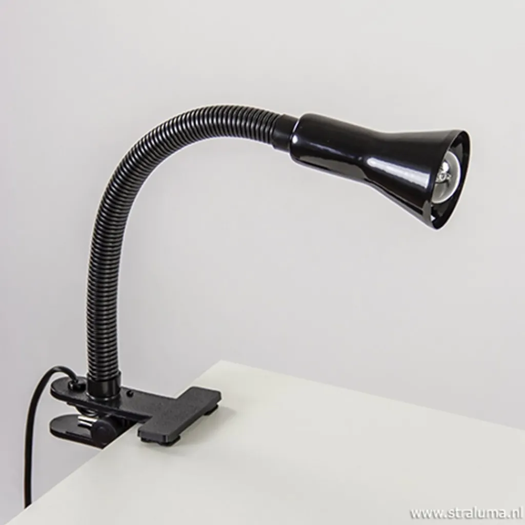 Straluma Zwarte klemlamp/leeslamp voor bureau> Klemlampen|Leeslampen