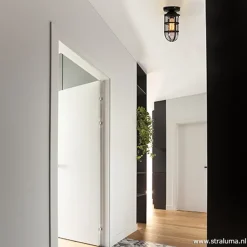 Straluma Zwarte Kooi- plafondlamp met glas><noscript><img width=