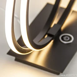 Straluma Zwarte LED tafellamp met touchdimmer></noscript> Tafellampen|Woonkamerlampen