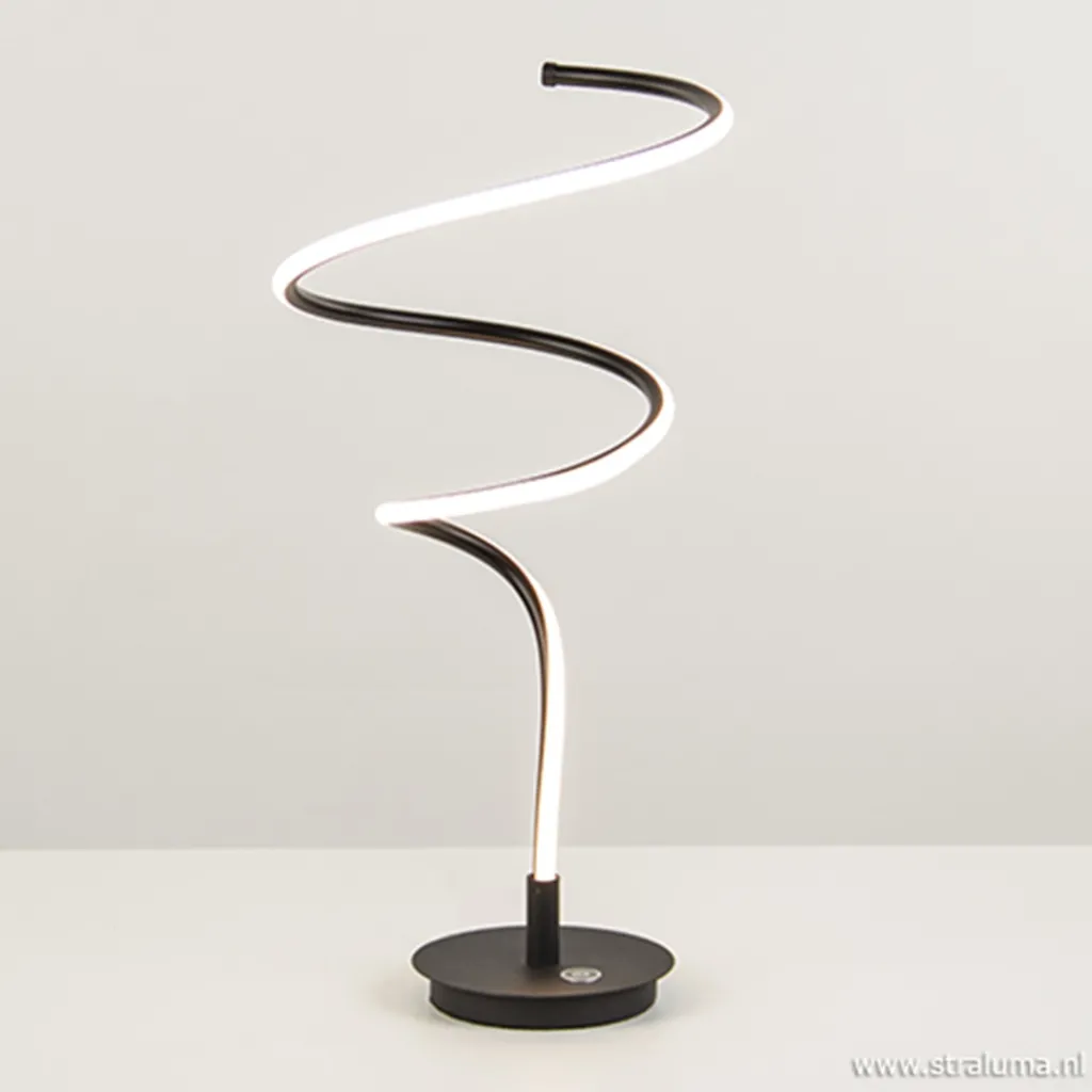 Straluma Zwarte LED tafellamp met touchdimmer> Tafellampen|Nachtkastlampen