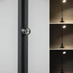 Straluma Zwarte LED vloerlamp 3-standen dimbaar></noscript> Vloerlampen|Leeslampen