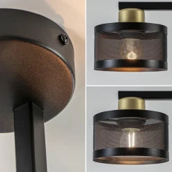 Straluma Zwarte 4-lichts plafondlamp met ronde kappen></noscript> Halverlichting|Plafondlampen