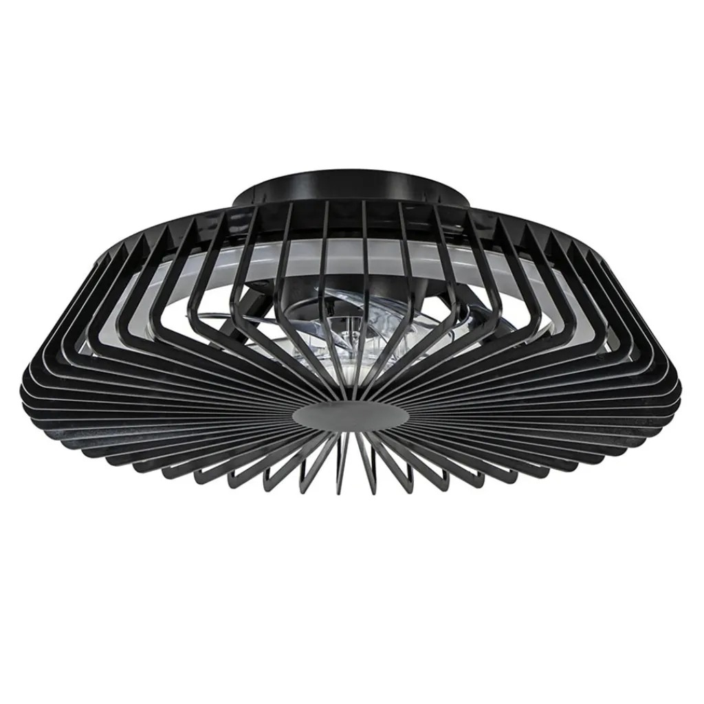Straluma Zwarte plafondventilator mini met dimbaar LED> Plafondlampen|Plafondventilatoren met lamp