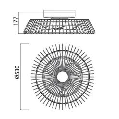 Straluma Zwarte plafondventilator mini met dimbaar LED><noscript><img width=