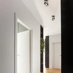 Straluma Zwarte plafond/wandlamp met titanium glas><noscript><img width=