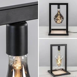 Straluma Zwarte tafellamp frame excl. lichtbron></noscript> Woonkamerlampen|Halverlichting