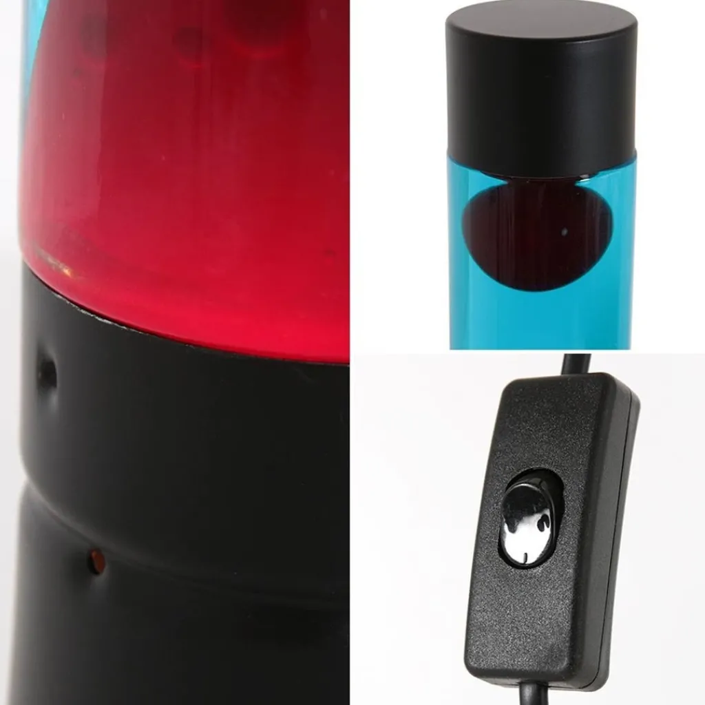 Straluma Zwarte tafellamp lava blauw met rood> Decoratieve Verlichting|Tienerkamerlampen