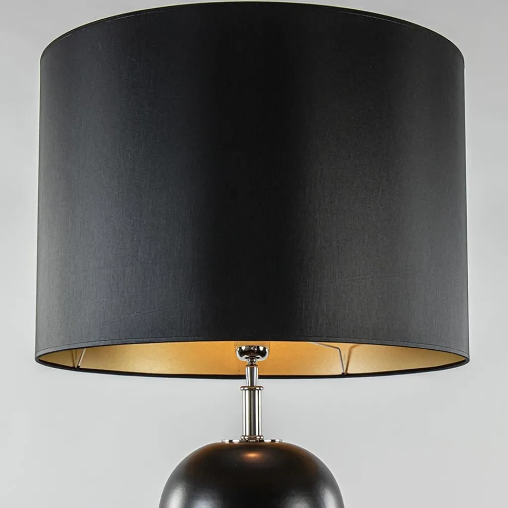 Straluma Zwarte vloerlamp bollen met zwarte ronde kap> Vloerlampen|Schemerlampen