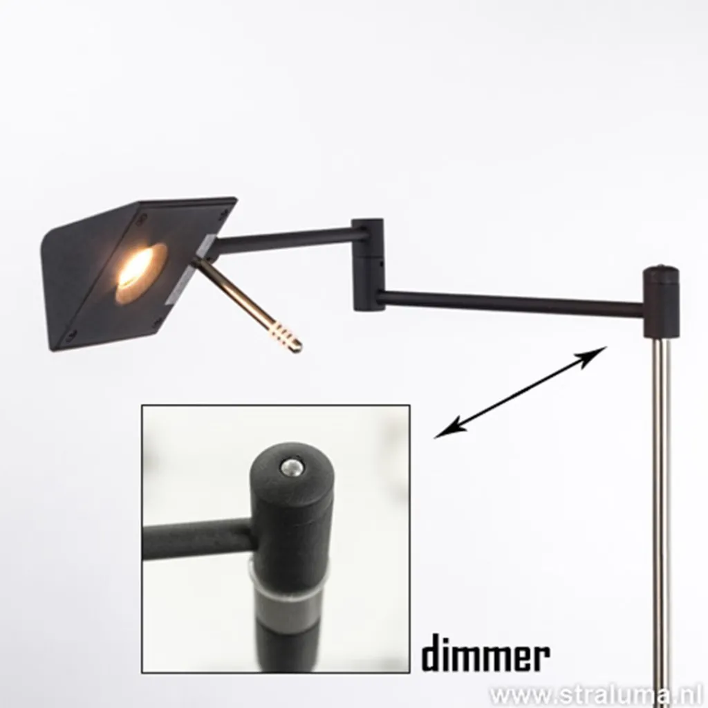 Straluma Zwarte vloerlamp-leeslamp LED dimbaar> Vloerlampen|Leeslampen