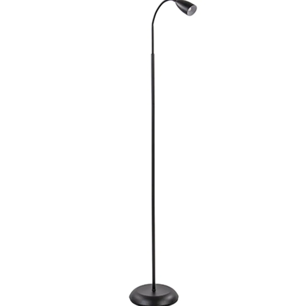 Straluma Zwarte vloer/leeslamp touch dimbaar> Vloerlampen|Leeslampen