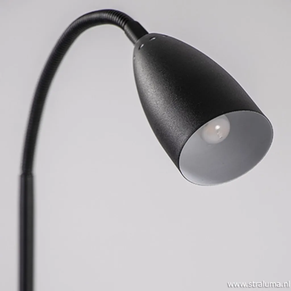 Straluma Zwarte vloer/leeslamp touch dimbaar> Vloerlampen|Leeslampen