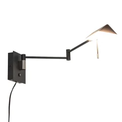 Straluma Zwarte wandlamp inclusief dimbaar LED en verstelbare arm> Wandlampen|LED Wandlampen