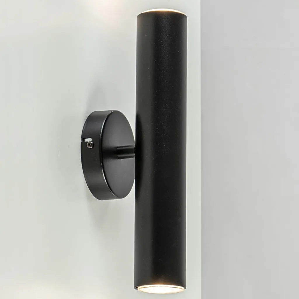 Straluma Zwarte wandlamp up+down cilinder GU10> Wandlampen|Scandinavische Verlichting