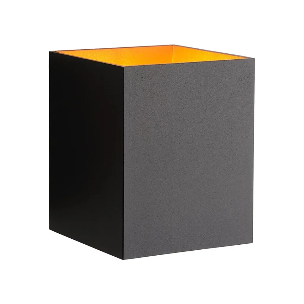 Straluma Zwarte-gouden wandlamp Xera vierkant> Bedlampjes|Woonkamerlampen